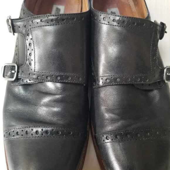 Johnston & Murphy Conard Double  Monk Strap Black Oxford Dress Shoes 10.5 - Picture 12 of 16